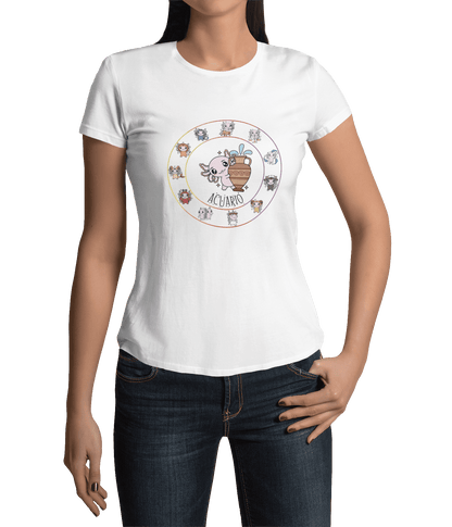 Playera Horoscopos Acuario Axolotzin Ajolote Adulto E Infantil