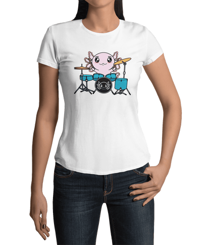 Playera Axolotzin Baterista Ajolote Adulto E Infantil