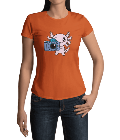 Playera Axolotzin Fotografo Ajolote Adulto E Infantil