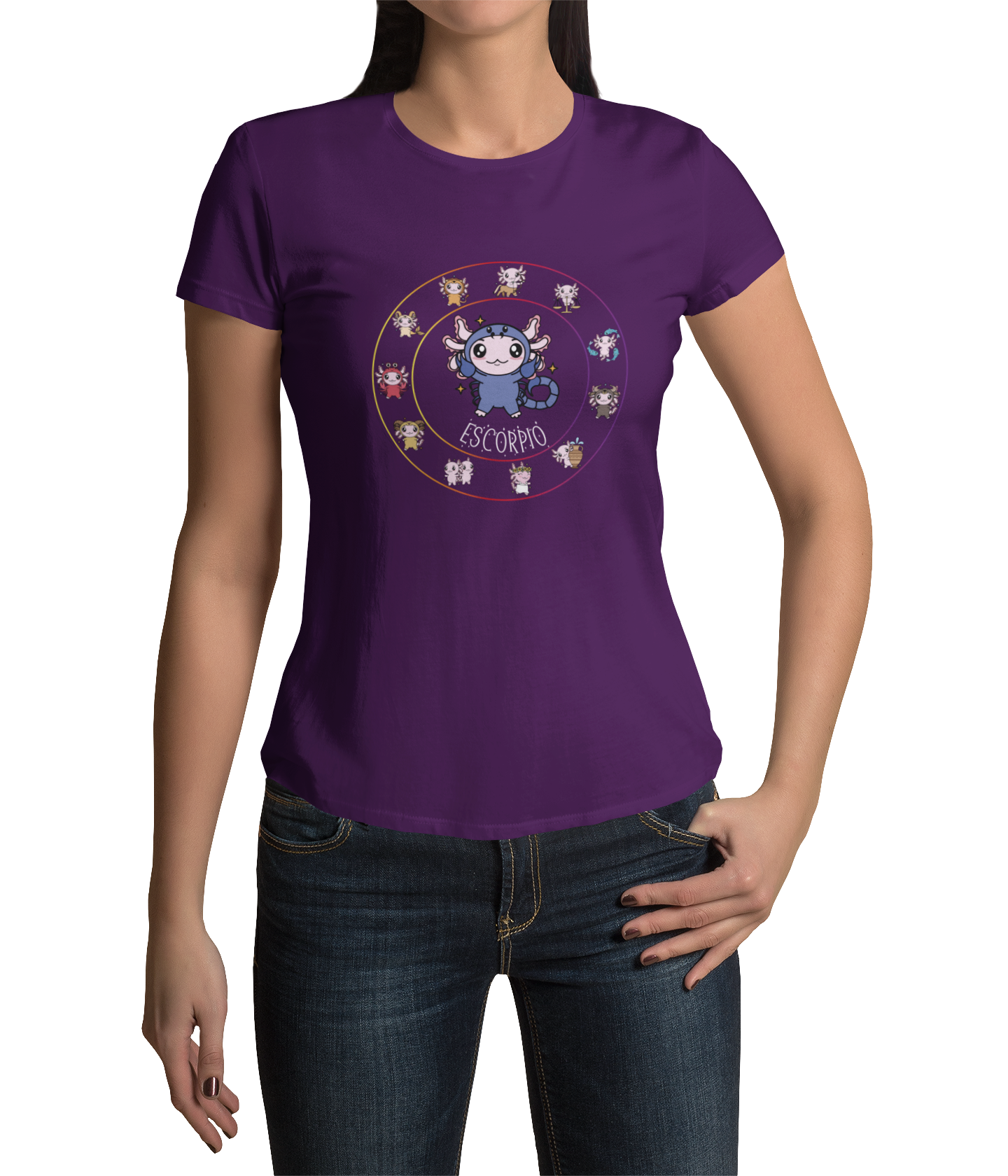 Playera Horoscopos Escorpio Axolotzin Ajolote Adulto E Infantil