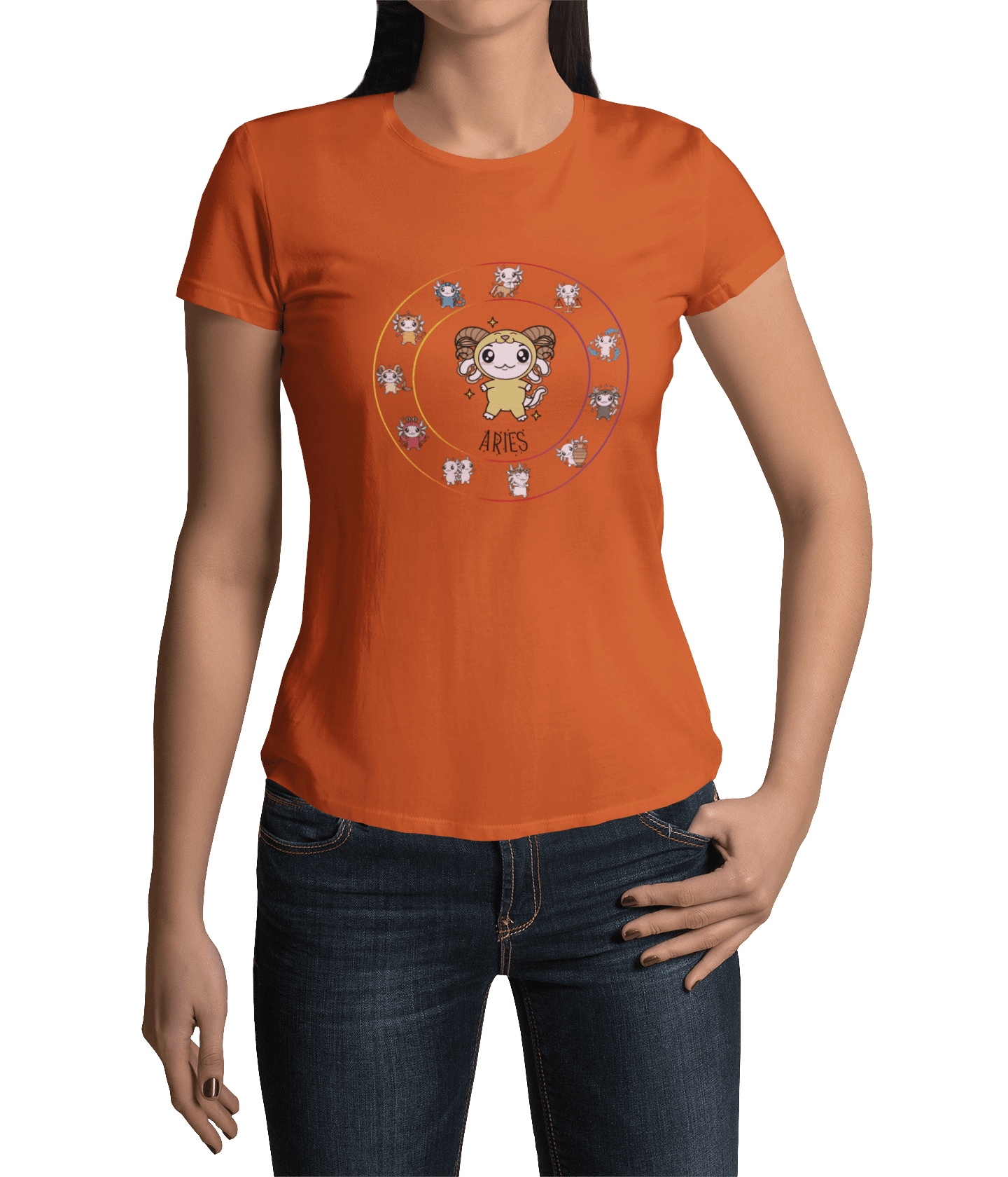 Playera Horoscopos Aries Axolotzin Ajolote Adulto E Infantil