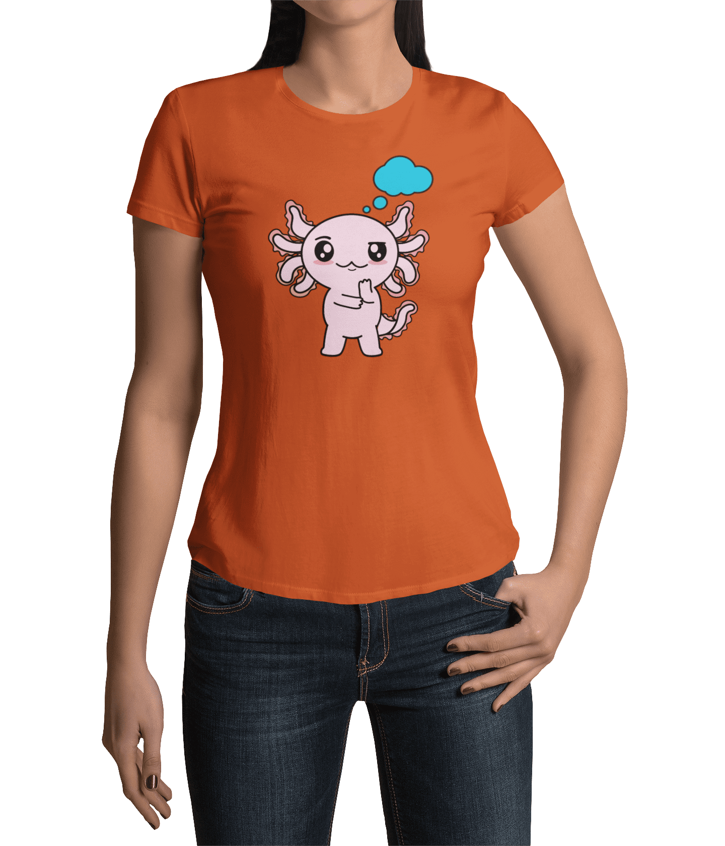Playera Axolotzin Pensando Ajolote Adulto E Infantil