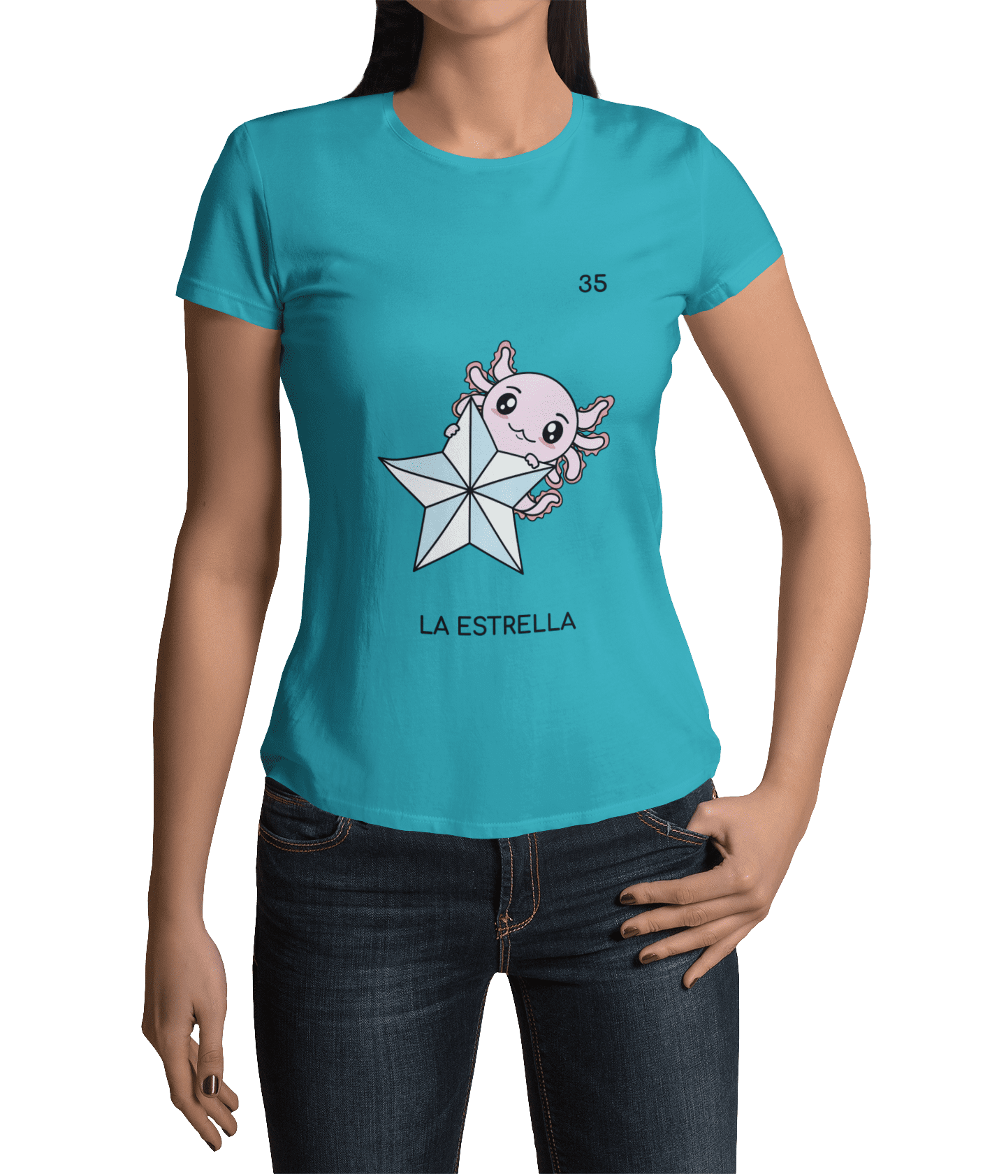 Playera Axoloteria La Estrella Ajolote Adulto E Infantil
