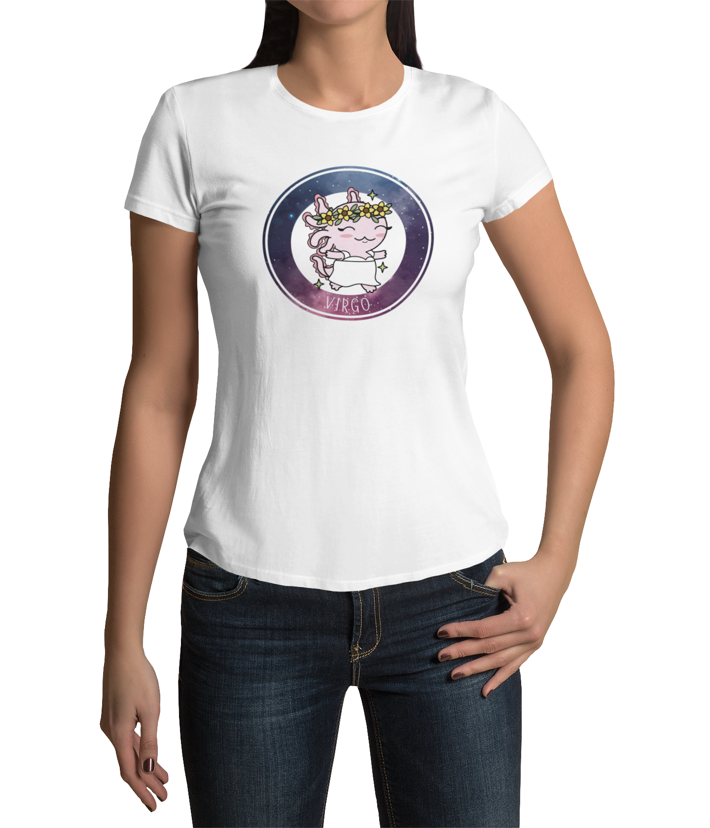Playera Axolotzin Horoscopos Galaxy Virgo Ajolote Adulto E Infantil