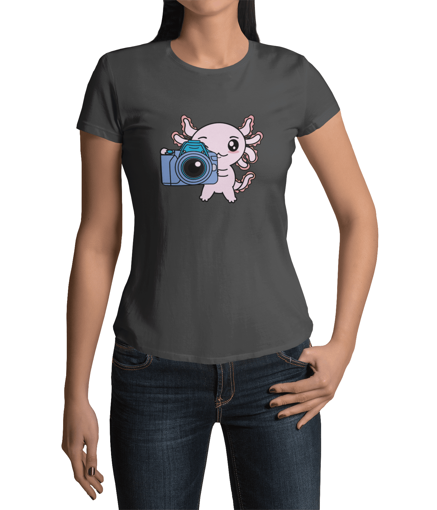 Playera Axolotzin Fotografo Ajolote Adulto E Infantil