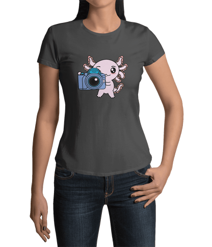 Playera Axolotzin Fotografo Ajolote Adulto E Infantil