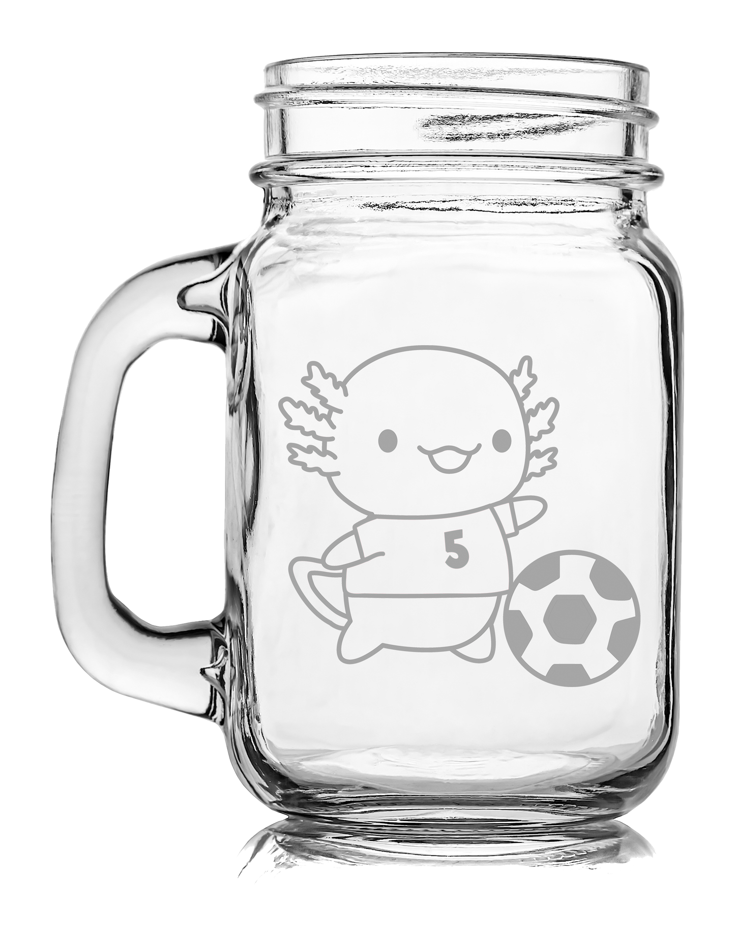 Tarro Vidrio Grabado Ajolote Futbolista Xo the Monster