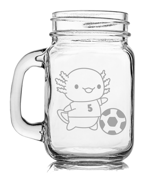 Tarro Vidrio Grabado Ajolote Futbolista Xo the Monster