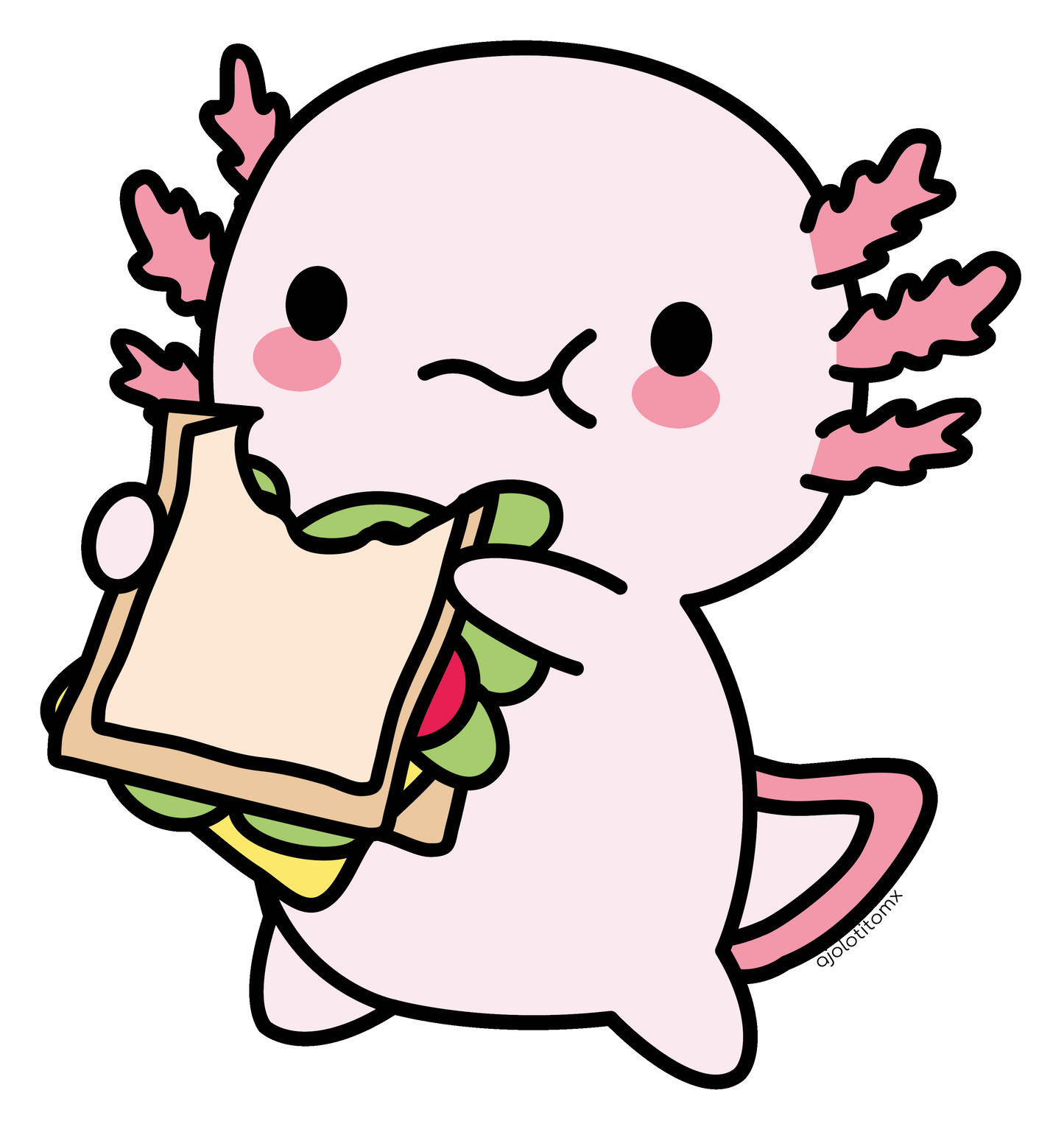 Sticker Ajolote Almorzando Xo The Monster