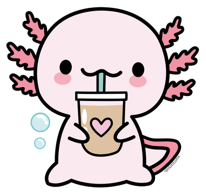 Sticker Ajolote Bebiendo Xo The Monster
