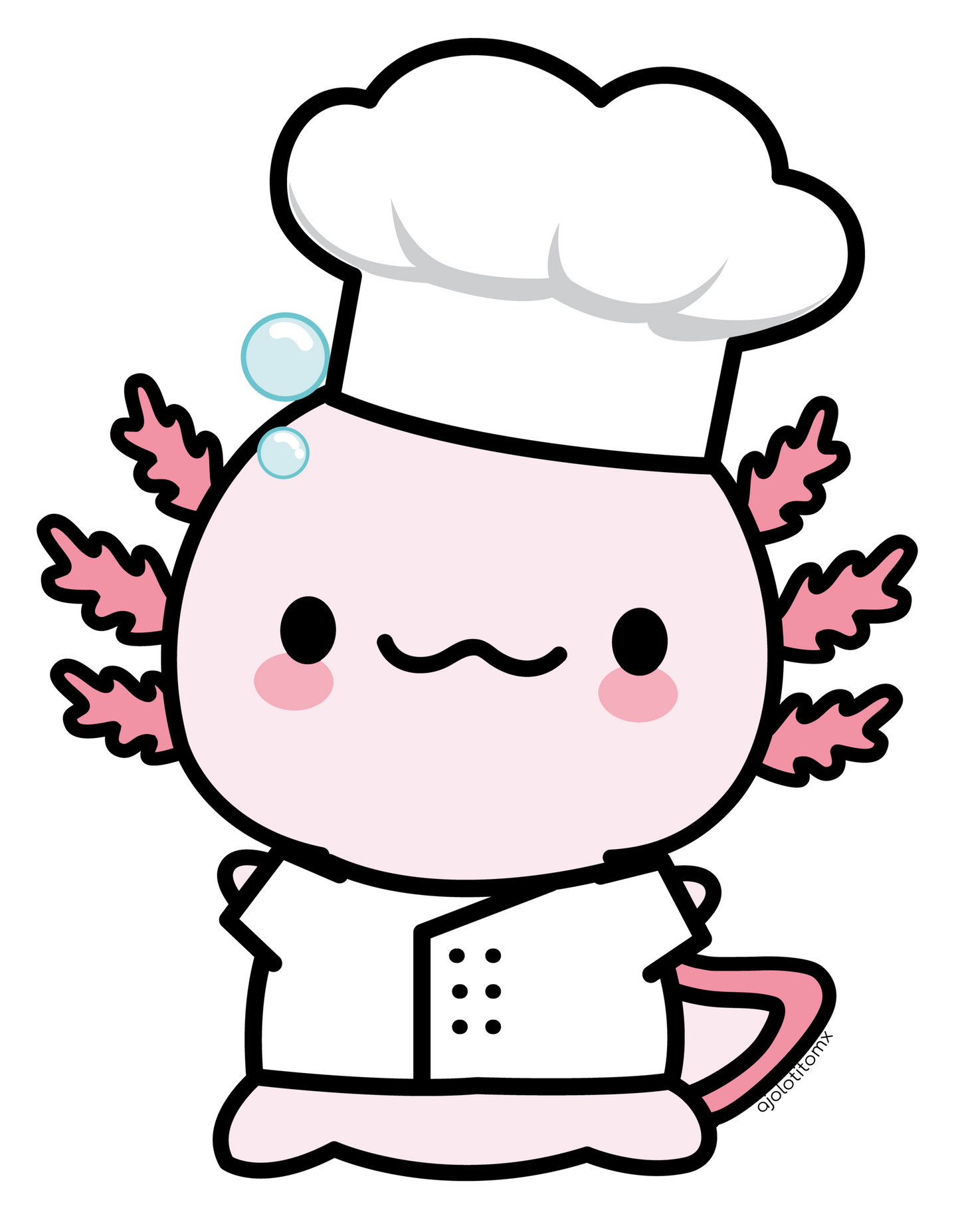 Sticker Ajolote Chef Xo The Monster
