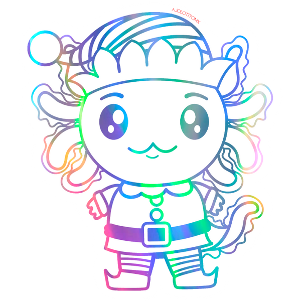 Sticker Holográfico Axolotzin Grinch Ajolote