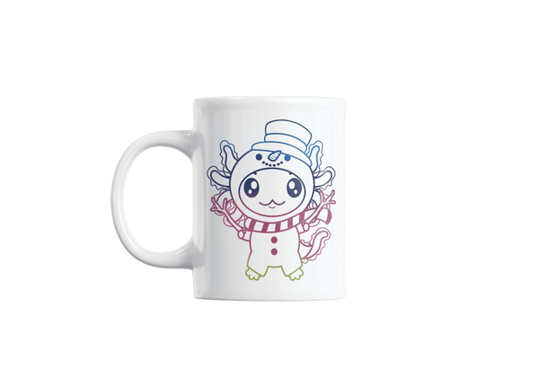 Taza Holográfica Axolotzin Muñeco De Nieve Ajolote