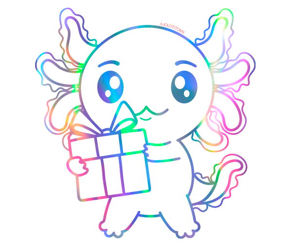 Sticker Holográfico Axolotzin Regalo Ajolote