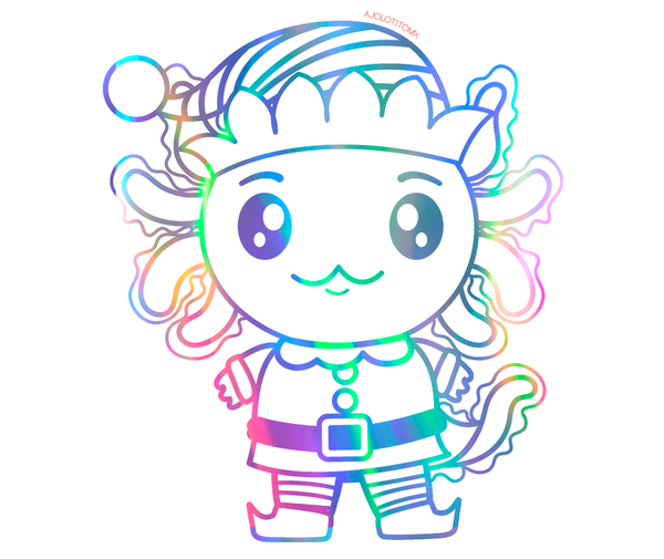 Sticker Holográfico Axolotzin Duende Ajolote