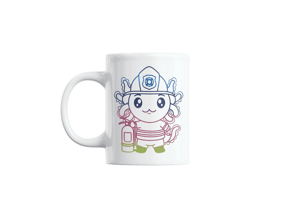 Taza Holográfica Axolotzin Bombero Ajolote