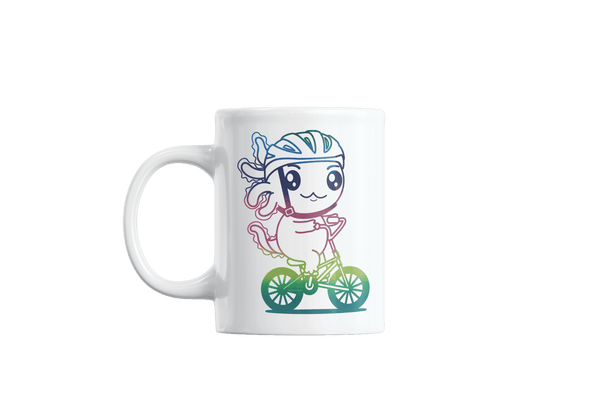 Taza Holográfica Axolotzin Ciclista Ajolote