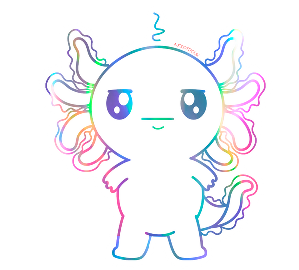 Sticker Holográfico Axolotzin Molesto Ajolote