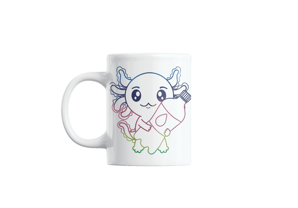 Taza Holográfica Axolotzin Botella Agua Ajolote