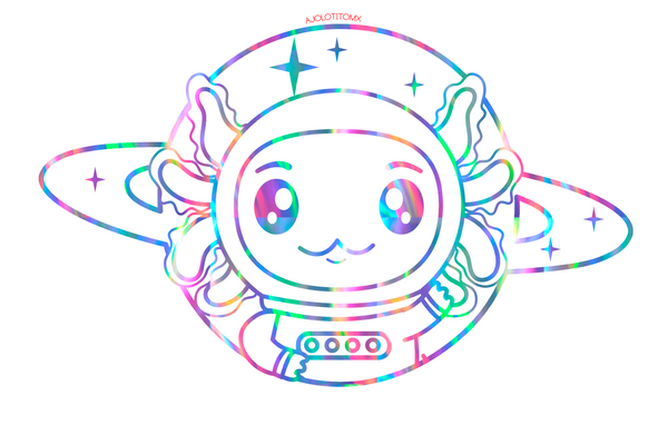 Sticker Holográfico Axolotzin Universo Ajolote