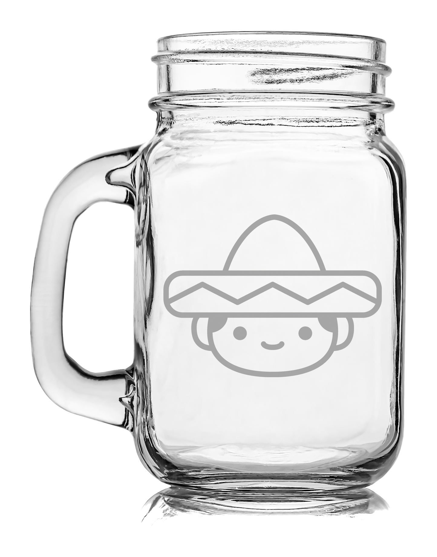 Tarro Vidrio Grabado Charro México