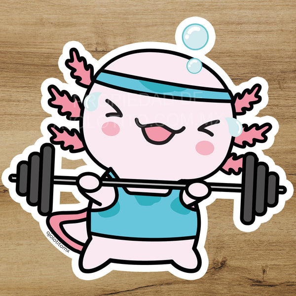Sticker Ajolote Fitness Xo The Monster