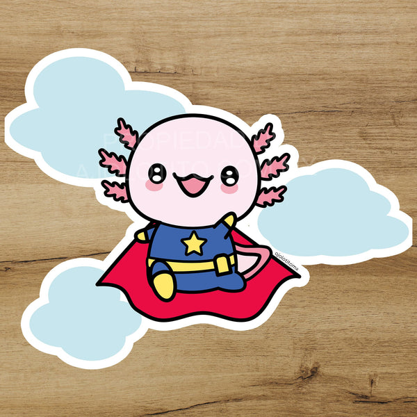 Sticker Ajolote Super Heroe Xo The Monster