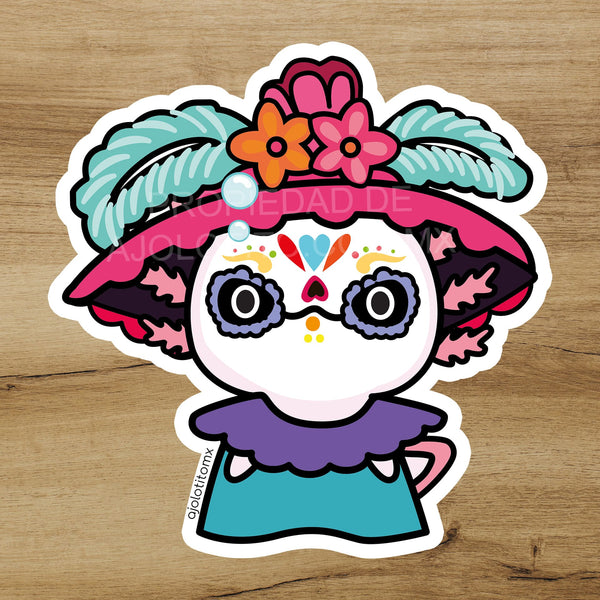 Sticker Ajolotita Catrina Xo The Monster