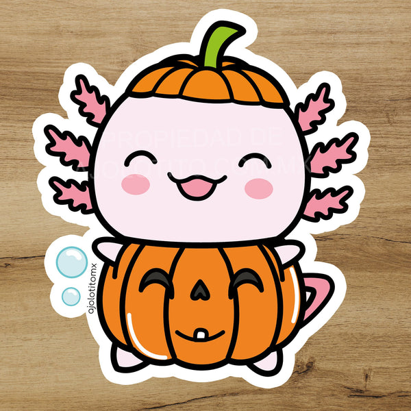 Sticker Ajolote Calabaza Xo The Monster