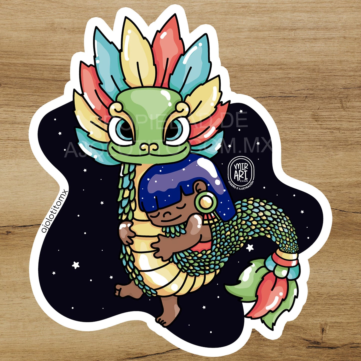 Sticker Niña y Quetzalcoatl Mirari Chan
