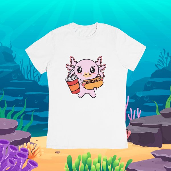 Playera Axolotzin Comiendo Jocho Ajolote Adulto E Infantil