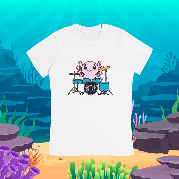 Playera Axolotzin Baterista Ajolote Adulto E Infantil