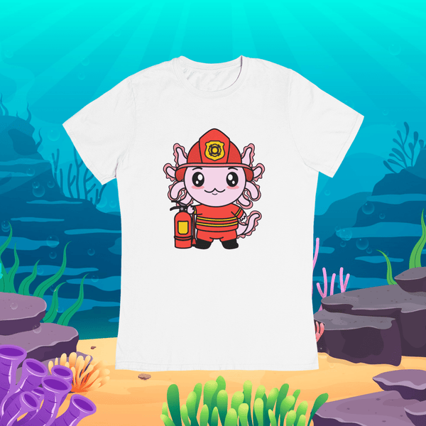 Playera Axolotzin Bombero Ajolote Adulto E Infantil