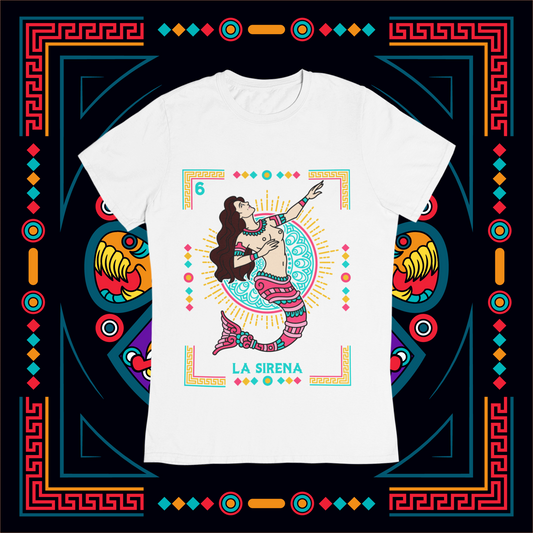 Playera Loteria La Sirena Adulto E Infantil
