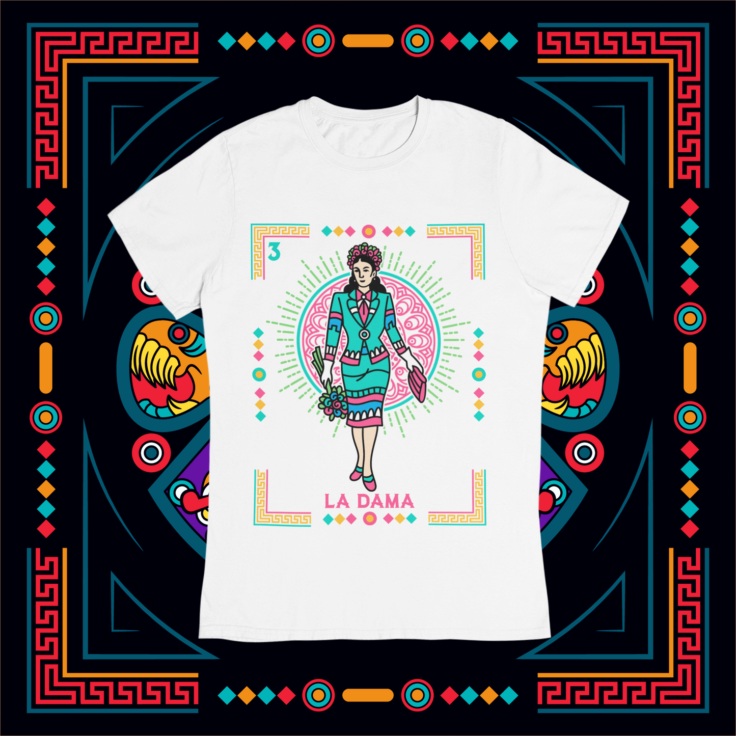 Playera Loteria La Dama Adulto E Infantil