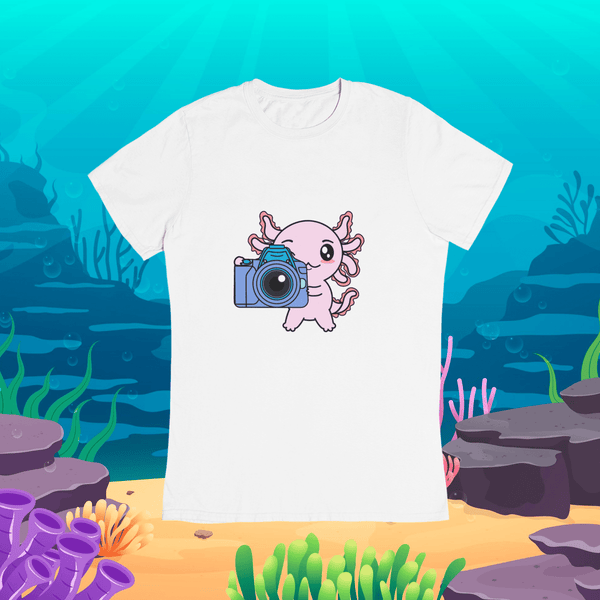 Playera Axolotzin Fotografo Ajolote Adulto E Infantil