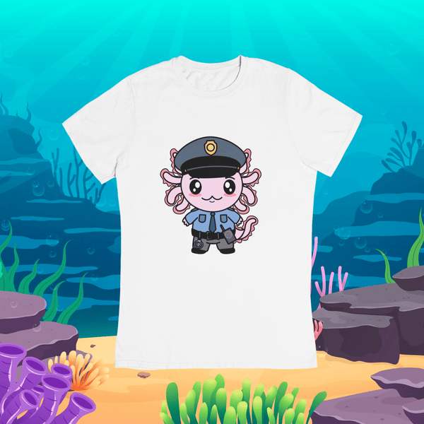 Playera Axolotzin Policia Ajolote Adulto E Infantil