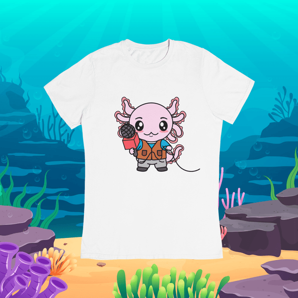 Playera Axolotzin Reportero Ajolote Adulto E Infantil