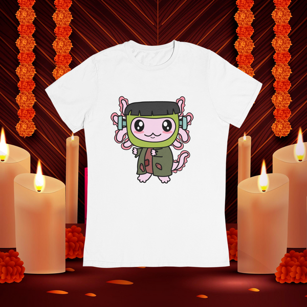 Playera Axolotzin Monstruo De Frankenstein Ajolote Adulto E Infantil