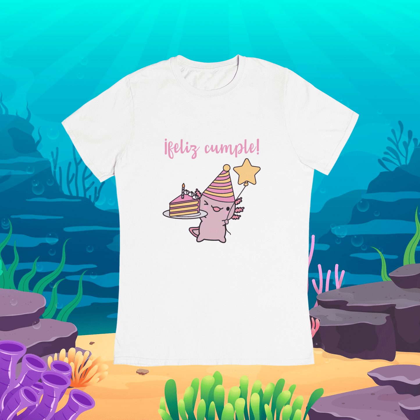 Playera Ajolote Feliz Cumple Xo The Monster Adulto E Infantil