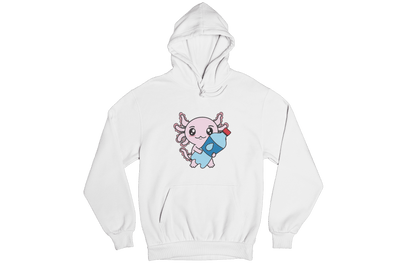 Hoodie Axolotzin Botella Agua Ajolote Unisex