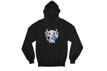 Hoodie Axolotzin Botella Agua Ajolote Unisex