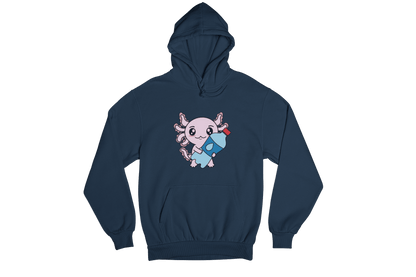 Hoodie Axolotzin Botella Agua Ajolote Unisex