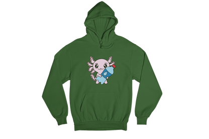 Hoodie Axolotzin Botella Agua Ajolote Unisex