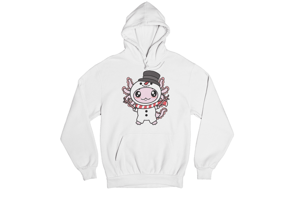 Hoodie Axolotzin Muñeco De Nieve Navidad