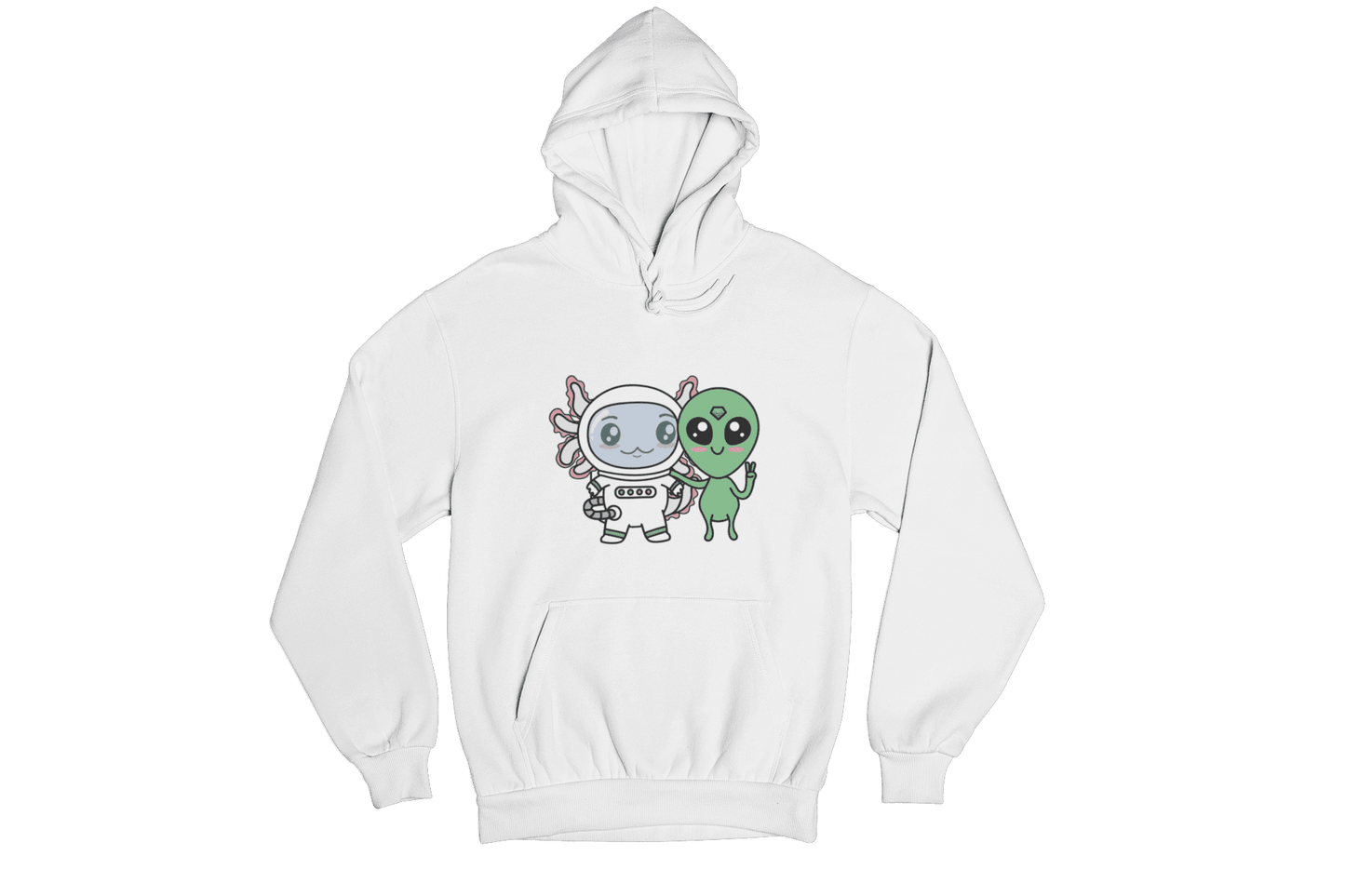 Hoodie Axolotzin Y Marcianito Ajolote Unisex