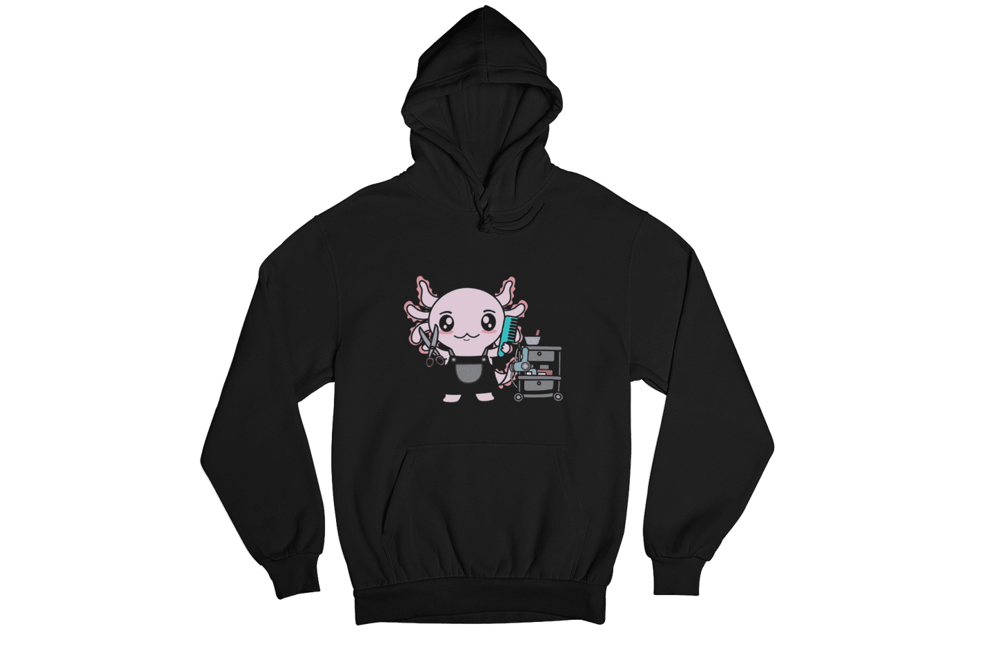 Hoodie Axolotzin Barbero Ajolote Unisex