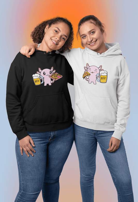 Hoodie Axolotzin Pizza & Cerveza Ajolote Unisex