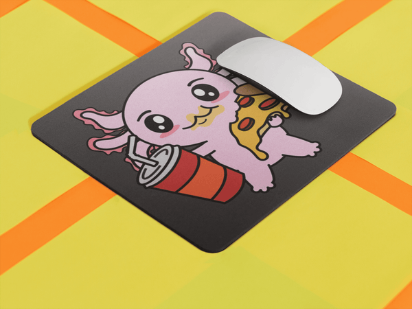 Mousepad Axolotzin Comiendo Pizza Ajolote