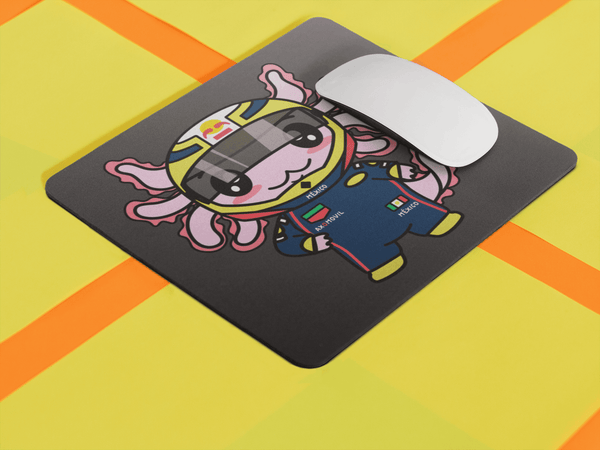 Mousepad Axolotzin Piloto De Carreras Ajolote